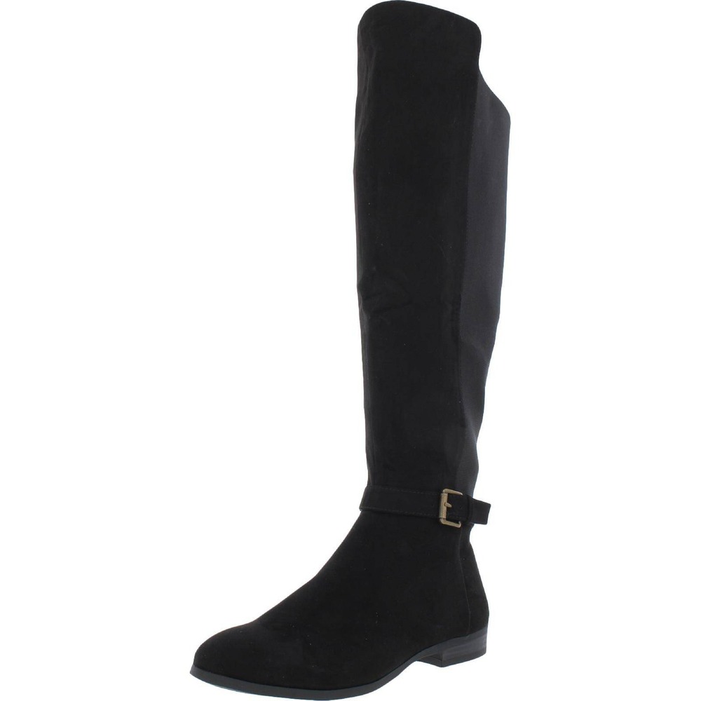Style & Co. Kimmball Black Faux Suede Wide Calf Knee High Boots Women's Size 6M